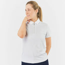 Pure Golf - Rebecca Jacquard Short Sleeve Polo Shirt - White