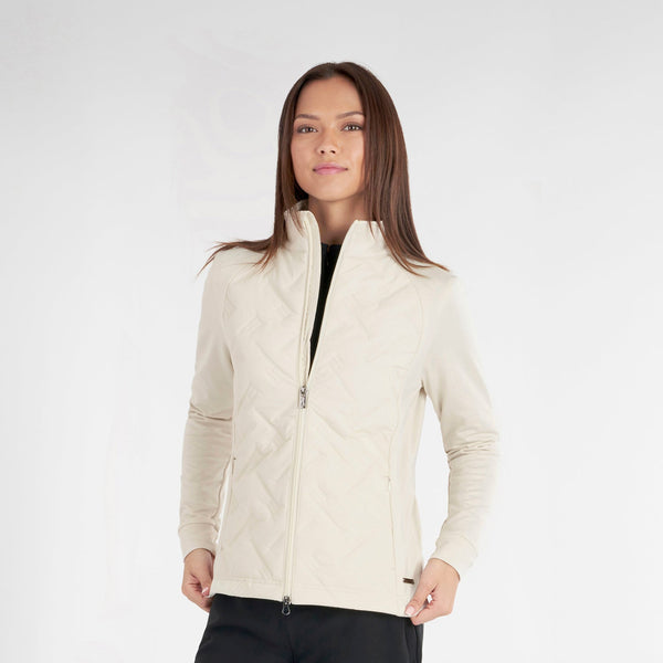 Green Lamb LadiesHybrid Jacket with Debossed Linear Pattern