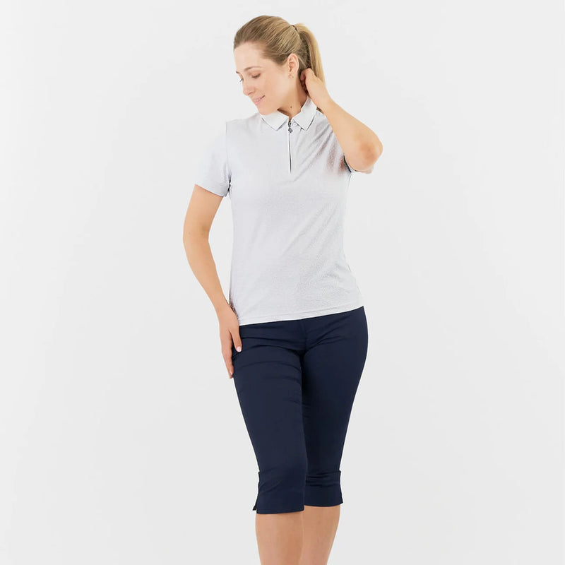 Pure Golf - Rebecca Jacquard Short Sleeve Polo Shirt - White